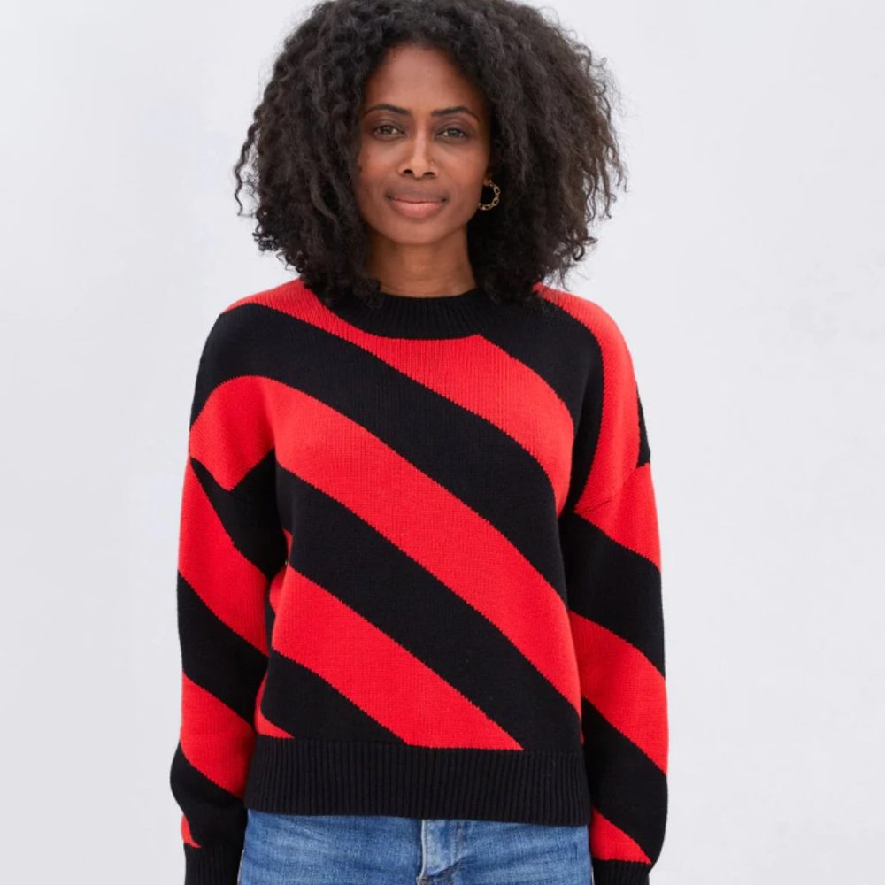 Clare V Cotton Cashmere Striped Sweater